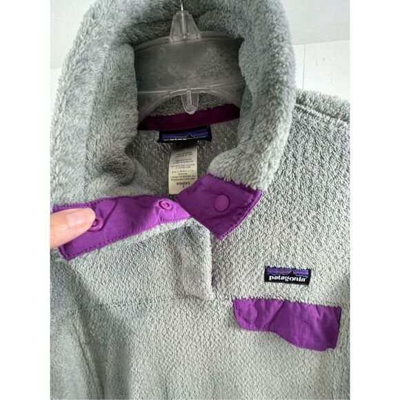 Patagonia Re-Tool Snap T Fleece Gray Purple Pullover Size S - Picture 4 of 10